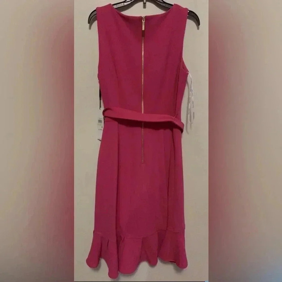 Calvin Klein Sleeveless Ruffle Pink Dress Size 4 - Picture 3 of 4